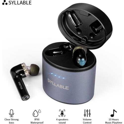 SYLLABLE S119 TWS headphones 4 Speaker Sound Strong bass of QCC3020 chip 10 hours headset Noise Cancelling S119 Volume control