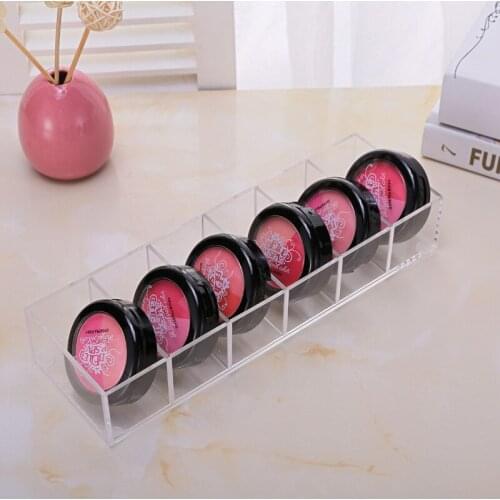 New 6 Grids Acrylic Makeup Organizer Lipstick Holder Makeup Compact Powder Holder Case Cosmetic Storage Box Eyeshadow Organizer