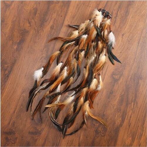 Hippie Feather Headband Hippie Indian Boho Hair Bands Tassel Bohemian Halloween Hair Hoop Hairband Party Headdress