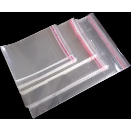 50pcs Resealable Plastic Transparent Bags Clear Cellophane Self-adhesive Plastic Opp Bag Packing Storage Poly Gift Bag