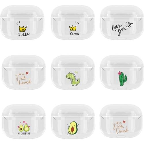 Transparent Hard Earphone Case For Airpods Pro 2019 Cute Cartoon Shockproof Slim Headphone Cover For Airpods 3 Charging Box Bags
