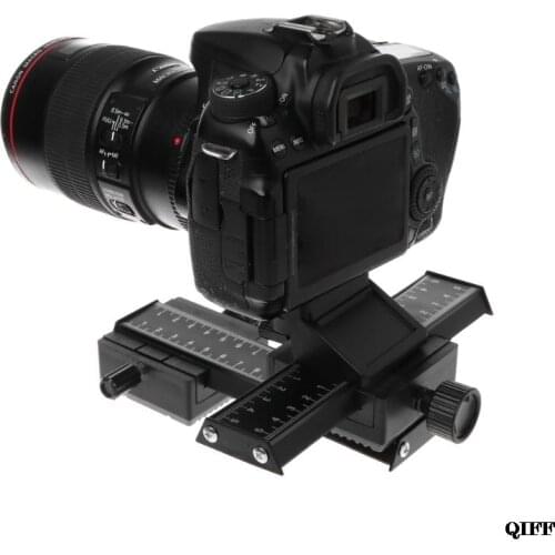 Drop Ship&Wholesale 4-way Macro Instrument Focusing Rail Slider 1/4" Screw DSLR Camera Shooting Accessories Black APR29