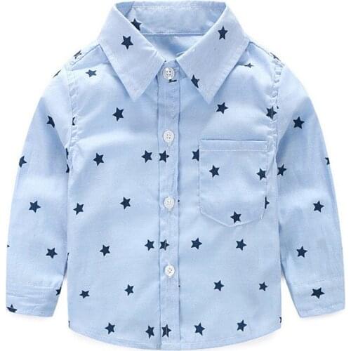 Boys Shirts Long Sleeve Fashion Star Print Boy Shirts for Children Newborn Baby Clothing Infant Boy Shirt Toddler Clothes 2019
