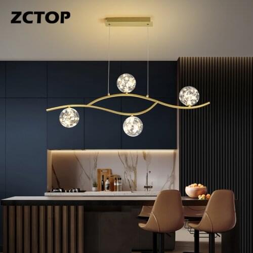Hot Sale LED Pendant Lights Living Room Bedroom Study Room Kitchen Fixtures Hanging Lighting Gold Dimmable Lights Pendant Lamps