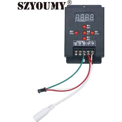 SZYOUMY Mini Intelligent RGB LED Controller T-500 WS2811 WS2801 LPD6803 For 5050 Magic Dream Color RGB LED Strip Module
