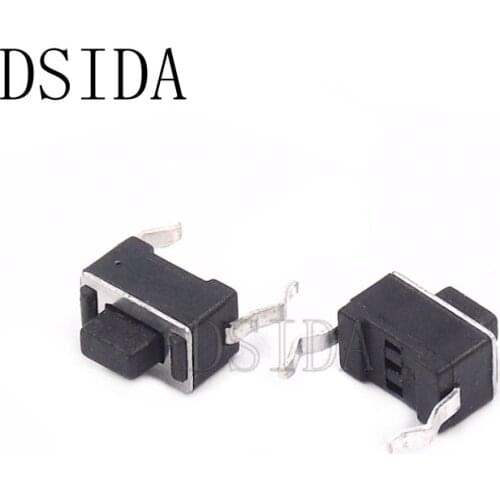100Pcs/lot Tact Switch 3x6x5mm dip connectors Push button 3*6*5mm Tactile Switches Black 3x6x5H