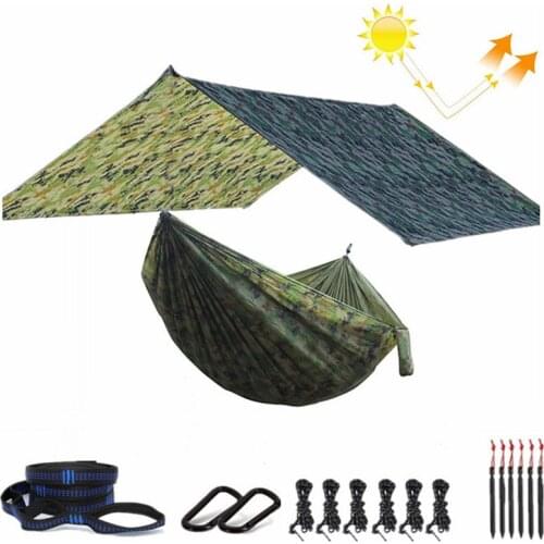 Camping Hammock with 118inx118in Rain Fly Tarp Portable & Lightweight Nylon Parachute Indoor Outdoor Backpacking Travel,camping