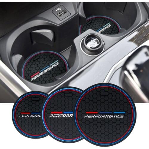 2Pcs Anti-Slip Cup Pad For BMW F10 F11 F07 E60 E61 F01 G11 F25 G01 G26 G02 F15 G05 E70 F16 G06 M Car Coasters Cup Holder Mats