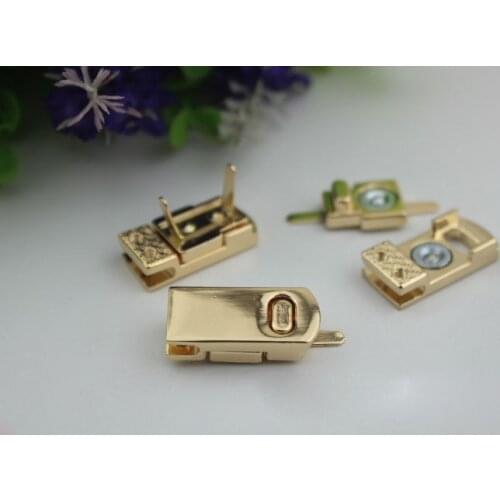 100pcs/lot Pale golden bags magnet magnetic switch automatically inserted screw metal twist lock