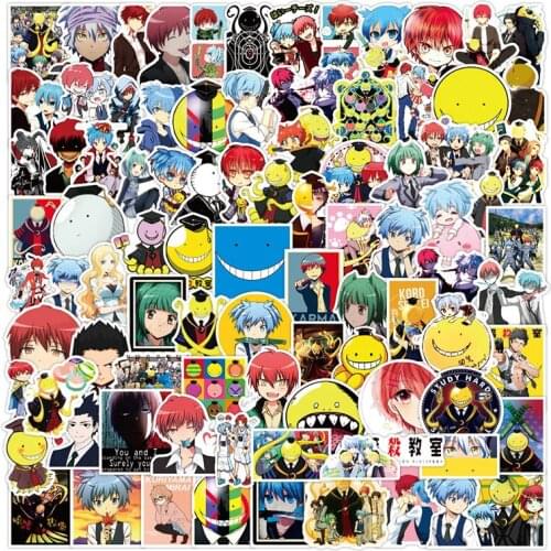 100Pcs Japan Anime Assassination Classroom Graffiti Cartoon Stickers for Luggage Laptop Skateboard Bicycle Decal Sticker