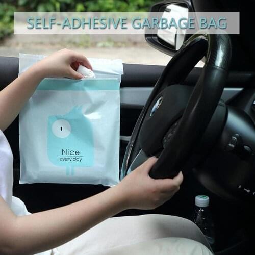 Brand New 15 Pcs Biodegradable Trash Bags Self-Adhesive Garbage Bag Car Trash Can Kitchen Cabinet Hanging Trash Rack Rubbish Bag