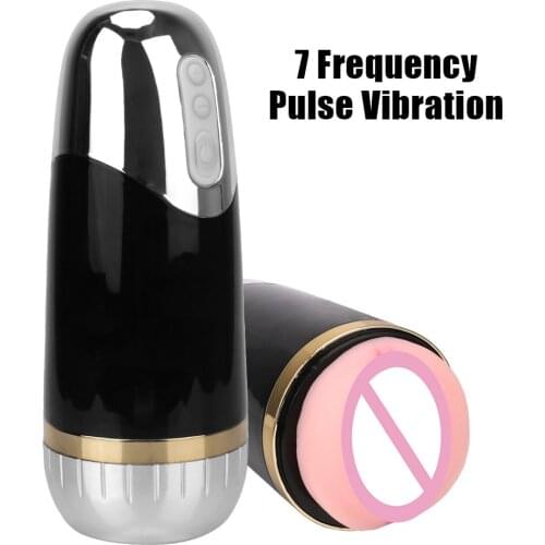 18cm Deep Electric Mastubation Cup Male Masturbator 7 Frequency Pulse Vibrating Mute Strong Vibration Erotic Sex toys for Men
