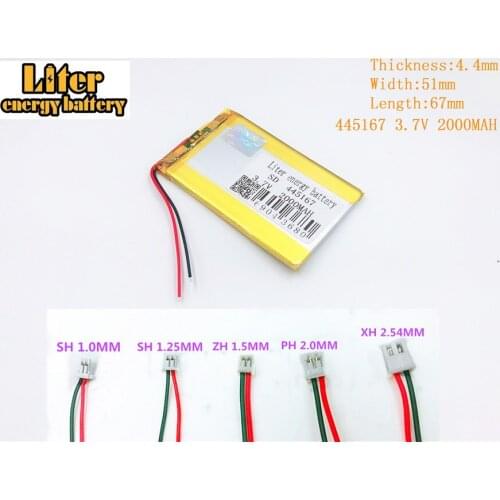 3.7V,2000mAH 445167 polymer lithium ion / Li-ion battery for 3.7V 445167 PLUG tablet pc,mp3,mp4 polymer rechargeable battery