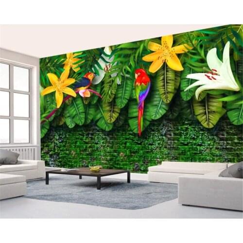 Beibehang 3d wallpaper HD hand-painted European style tropical rain forest Southeast Asia murals wallpaper for walls 3 d