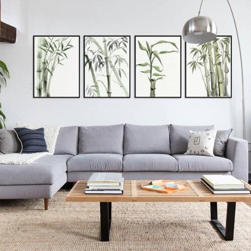 Abstract Bamboo Canvas Painting Wall Art Traditional Chinese Painting Spray Picture Minimalism Living Room Decoration Poster
