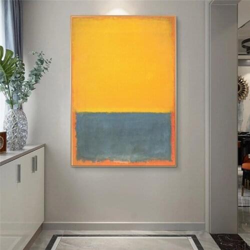 Abstract Color Yellow and Gray Oil Painting Canvas Painting Posters and Prints Wall Art Picture for Home Decor (No Frame)