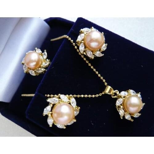 Akoya Cultured Pearl ring earrings necklace Pendant set AAA Grade