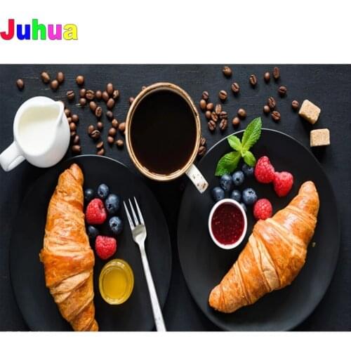 5d diy Diamond Painting Full Square Round Drill Bread and Fruit Diamond Embroidery Diamond Diy Mosaic picture kitchen Decoration