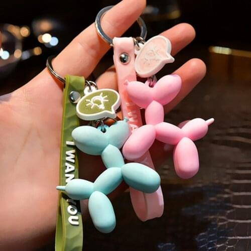 New Cute Creativity Balloon Dog Keychain Key Ring Creative Cartoon Mobile Phone Bag Car Pendant Fun Keychain Jewelry Gifts