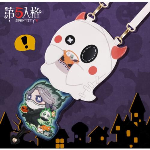 PU Card Case Game Identity V Aesop Carl Anime Cosplay Student Elastic Telescopic Card Holder Fashion Bag Pendant Halloween Gifts