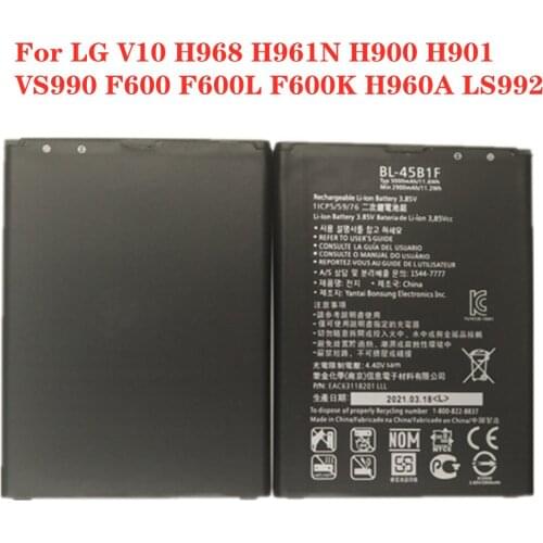 For LG V10 H968 H961N H900 H901 VS990 F600 F600L F600K H960A LS992 Battery 3000mAh BL-45B1F BL45B1F High Quality Phone Battery