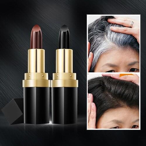 Temporary Hair Color Cream Pen Fast Temporary Hair Dye To Cover White Hairline Black Brown Lipstick Hair Dye Cream DIY Styling