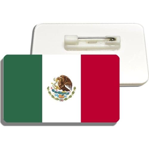 Mexican Flag Brooch Mexico Acrylic Flag Lapel Pin For Women And Men Patriotic Backpacks Clothes Decor Meeting Party Badge