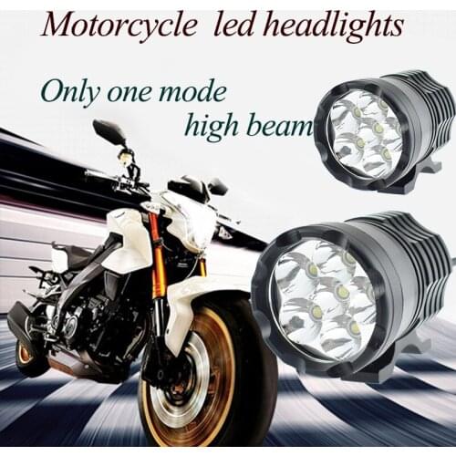 Motorcycle LED Headlight only high beam 12V 60W Spotlight 6000K White LED Motorbike Headlamp Moto Driving Lamp DRL fog Lights