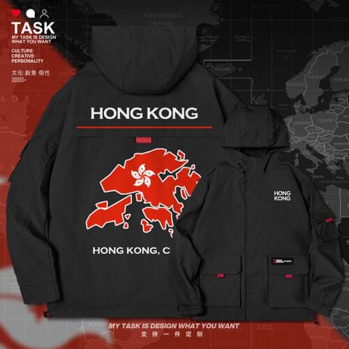 Hong Kong HK men jacket hooded map nation flag windbreaker new jackets streetwear mens casual top for men coat autumn clothes