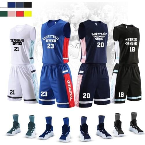 Men Basketball Jersey Kids College Tracksuits Adult Breathable Outdoor Sports Professional Custom Adult Training Suits Kit