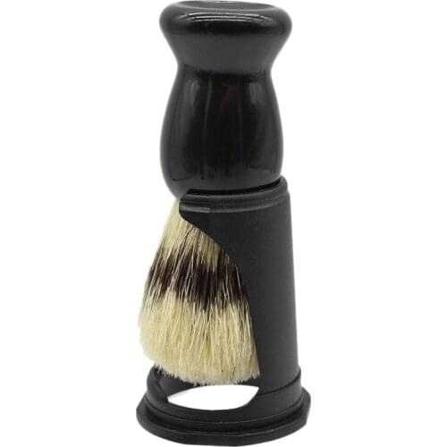 Soft Boar Bristle Wood Beard Brush Hairdresser Shaving Tool Men Mustache Comb Kit Shaving Stand Holder Set