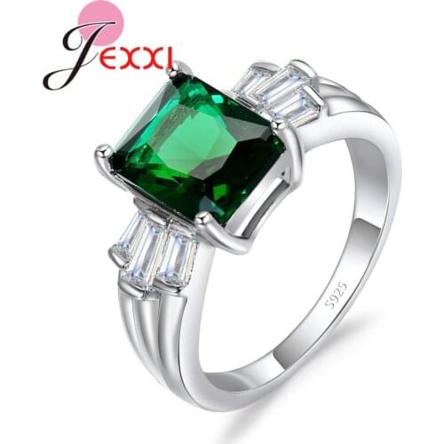 Real Stamped Silver Luxury Cubic Zircons Band Rings For Women Engagement Banquet High Quality Anillos Accessories