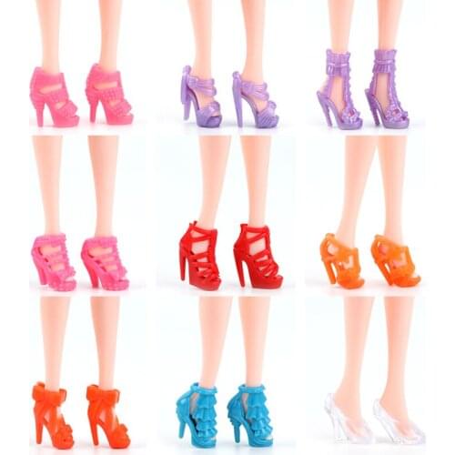 Random 10pcs/Set Doll Accessories Mixed Fashion Cute Shoes For Doll Drop Shipping Wholesale Doll shoes high heels