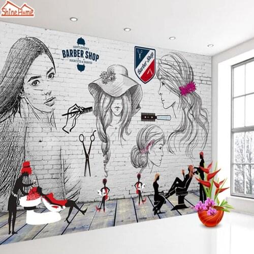 ShineHome-Brick Wallpaper 3d for Walls Wallpapers 3 d Living Room European Haircut Tool Salon Barbershop Wall Paper Mural Roll