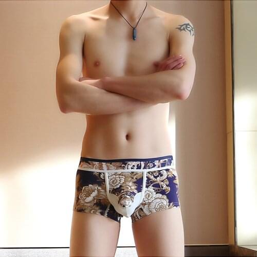 Wholesale WJ mens panties Cotton flat pants Printed youth flat pants Elephant panties JJ pants