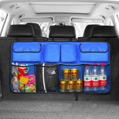 Oxford Car Trunk Organizer Adjustable Backseat Storage Bag Net High Capacity Multi-use Automobile Seat Back Organizers Universal