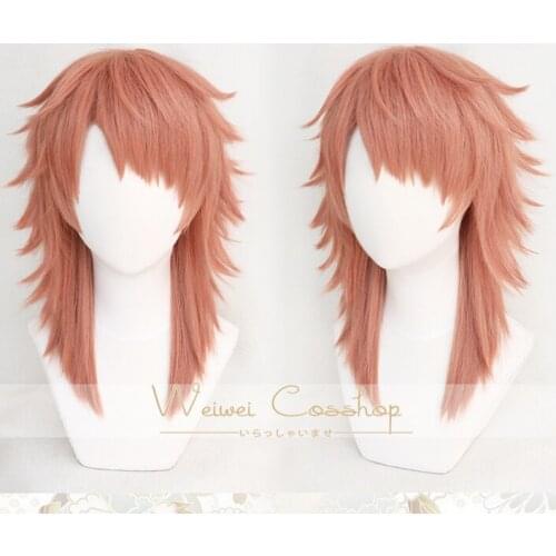 Anime Kimetsu no Yaiba Sabito Cosplay Wig Blade of Demon Slayer Light Orange Halloween Synthetic Hair Wigs