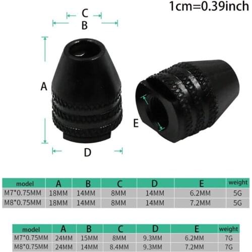 M7/M8 Keyless Drill Chuck Rotary Tool 4-Types Optional Chucks Adapter Universal Mini Mandrel Converter Power Gadget Accessories