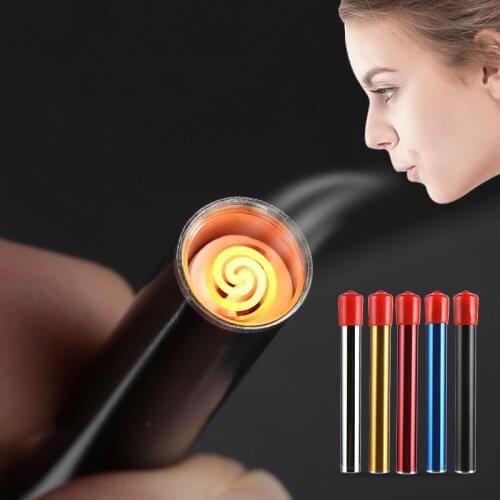 USB Charging Plasma Arc Flameless Lighter Kitchen Gas Stove Metal Windproof Lighter Outdoor Smoking Accessories