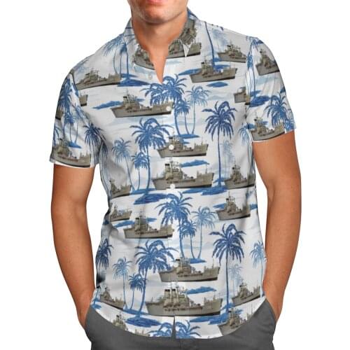 New Warship 3D Printing Beach Hawaii 2021 Summer Shirt Short Sleeve Shirt Streetwear Oversized Chemise Hombre Blusa Masculina-63