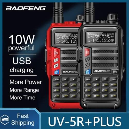 Baofeng UV-5R Walkie Talkie 10W High Powerful 30km VHF/UHF Long Range Two Way Radio Ham Portable Radio Pofung UV-10R for Hunting
