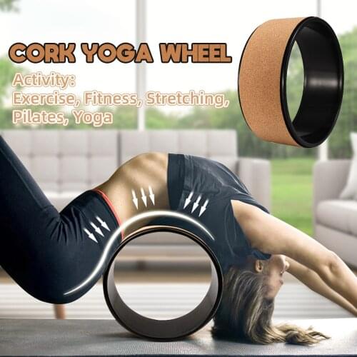 Portable Cork Yoga Wheel Natural Cork Yoga Auxiliary Wheel Massage Wheel Back Bend Artifact Pilates Yoga Circle For Stretching