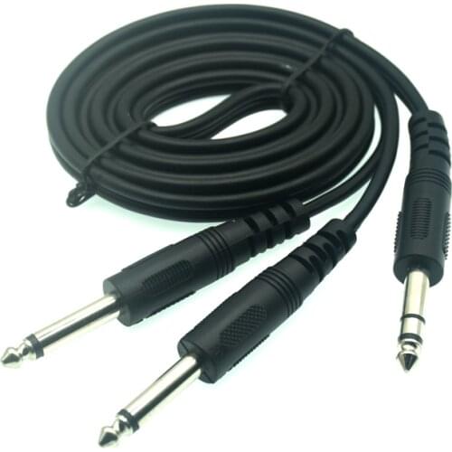 6.35mm 1/4 Inch Male TRS Stereo to Dual 2 x 6.35 Cable Insert TRS 1/4" to 6.35mm 1/4" Male Mono Y Splitter Audio Cable 1m 3m 5m