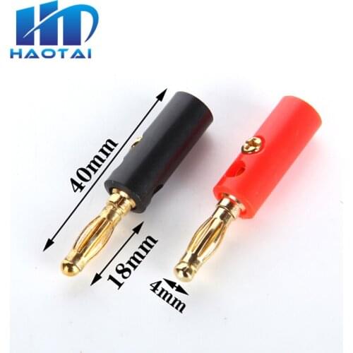 10pcs Speaker Screw Banana Gold Plate Plugs Connectors 4mm IN STOCK Black Red Facotry Online Wholesale Golden