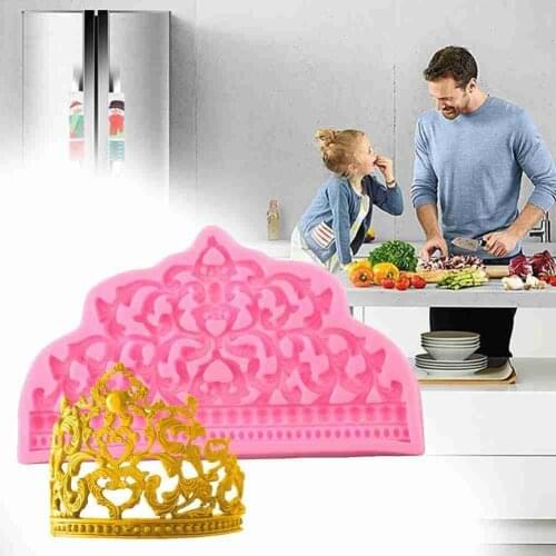 Crown Hollow Shape Silicone Cake Mold Retro Embossed Baroque Sugarcraft DIY Candy Jewelry Decorating Fondant Cupcake Chocol P1I7