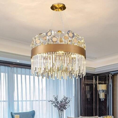 New modern chandeliers for living dining room luxury bedroom round gold crystal lamps Sunflower led home lights