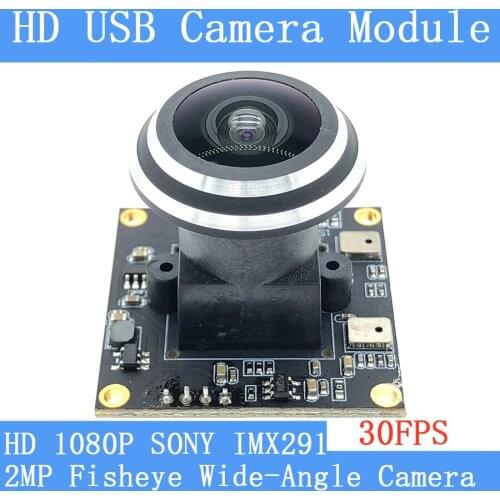 SONY IMX291 Star Light Low illumination Fisheye Surveillance Webcam Wide-angle 1920*1080P 30FPS Linux UVC 2MP USB Camera Module