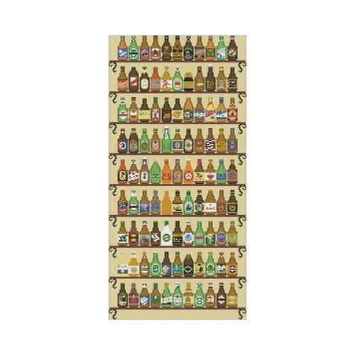 Magazine-99 beer bottles Counted Cross Stitch 11CT 14CT 18CT DIY Chinese Cross Stitch Kits Embroidery Needlework Sets