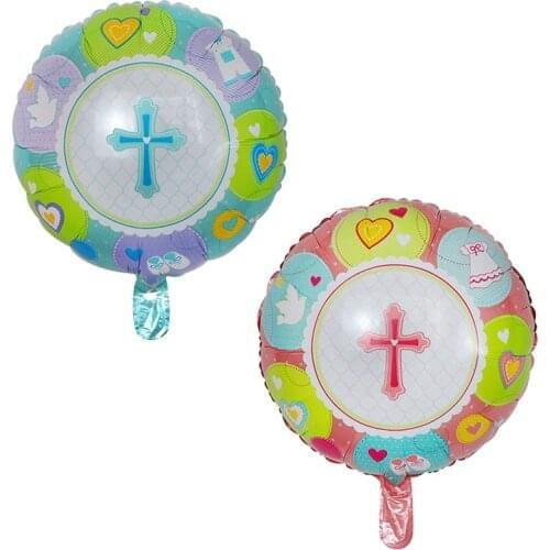 10pcs 18inch Easter Cross Foil Helium Balloons Christening First Communion Eucharist Party Decoration Jesus Pentecost Air Globos