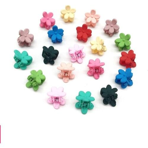 30/ 50/100pcs New Fashion Baby Girls Small Hair Claw Cute Candy Color flower Hair Jaw Clip Children Hairpin Hair Accessories